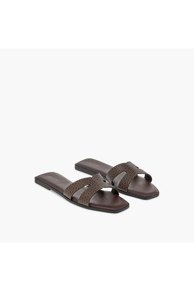 Celeste Women's Monogram Print Slip-On Sandals