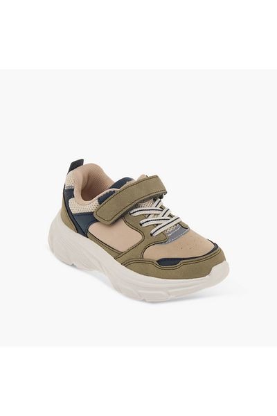 LBL by Shoexpress Panelled Sneakers with Hook and Loop Closure