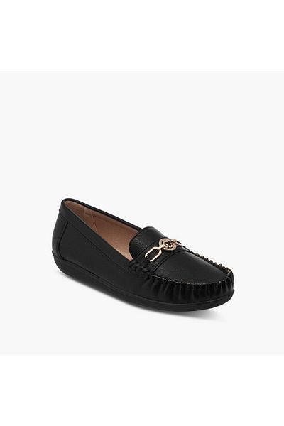 Le Confort Le Confort Solid Slip-On Loafers with Metal Accent