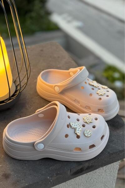 Melissa Boutique Women's Orthopedic Sole Stone Accessory Detailed High Scale Eva Nurse Doctor Slippers