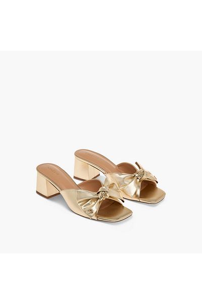Celeste Women's Bow Detail Slip-On Sandals with Block Heels - J06005-007