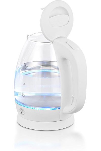 ALSAIF Electric Kettle With Led Glow Indicator, Automatically Turns Off When Water Boils, 1.7l 2200w White