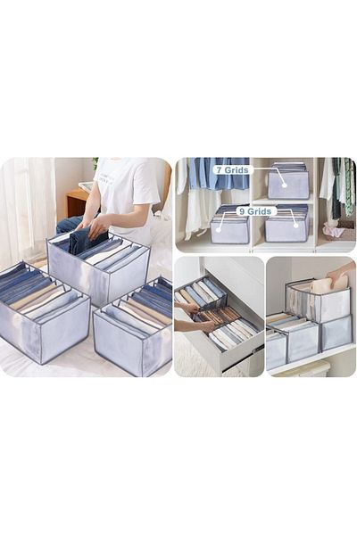 Toovren Set of 2 Toovren clothes organizers, oxford fabric, gray, 36 x 25 x 20 cm