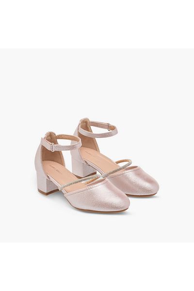 Flora Bella by Shoexpress Flora Bella Embellished Block Heel Shoes with Hook and Loop Closure