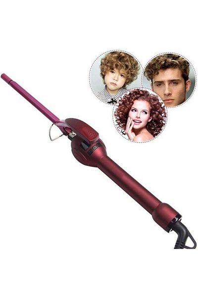 COOYA 9mm Mini Hair Curler, Thin Ceramic Curling Iron for Short & Long Hair, with Adjustable Temperature