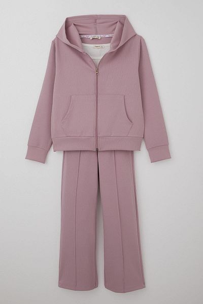 Breeze Girl's 3-Piece Pants Suit with Hooded 9-14 Years Old, Lilac