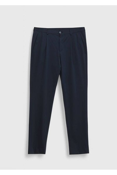 Ramsey Navy Blue Plain Comfort Fit Knitted Suit