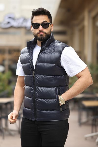 BOYS MANS Waterproof and Windproof Men's Shiny Vest Inflatable Vest
