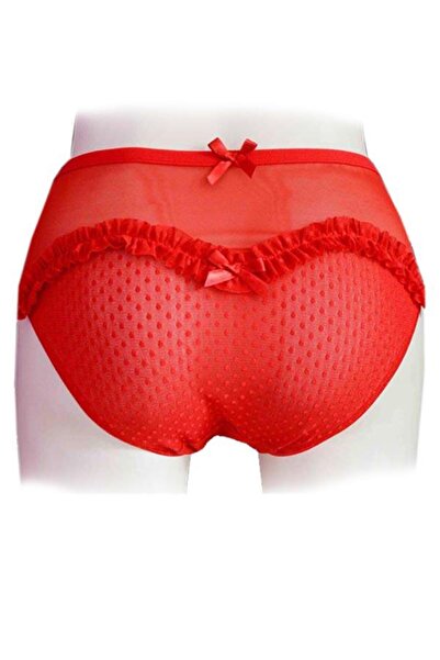 Helena Paris Women's Transparent Polka Dot Detailed Ribbon Plus Size Bato Panties (2774)