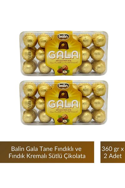 Kahve Dünyası Balin Gala Milk Chocolate with Grain Hazelnuts and Hazelnut Cream 360 g X 2 Pcs
