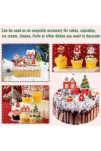 Yisky Set of 6 Cake Decorations, Cardboard, Multicolor