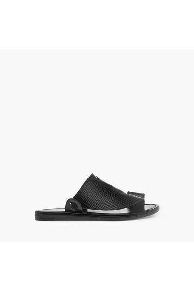 LBL by Shoexpress Textured Slip-On Arabic Sandals with Toe Loop Detail