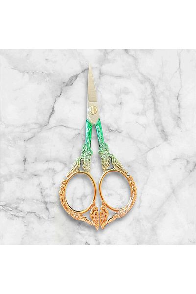OZN AKSESUAR Promise Engagement Scissors, with Bird Ribbon Opening Special Day Merasim Sewing Embroidery Scissors Greenrose