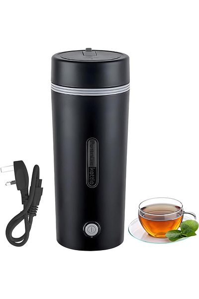 COOYA Travel Electric Kettle, 350ml Small Portable Kettle Automatic Shut, One Cup Hot Water Maker, Black