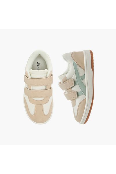 Juniors Panelled Sneakers with Hook and Loop Closure