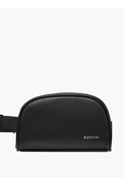 Duchini Textured Pouch with Zip Closure and Wristlet Strap - W 19 x H 11.5 x D 7 cm