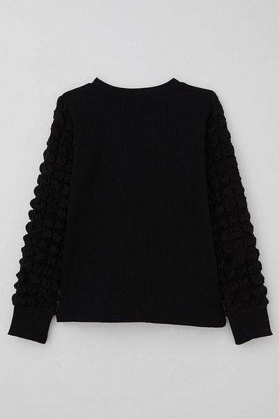Breeze Girl's Long Sleeve T-Shirt with Rolled Sleeves Fabric Detail 8-14 Years, Black