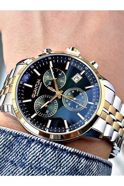 Quantum Men's Wristwatch with Functions 10 Atm Waterproof Steel Case Pwg1008Sz