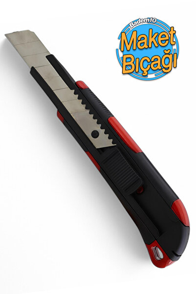 Badem10 Plastik Kalın Maket Bıçağı Kırtasiye Halı Bıçağı Bıçak 16 cm