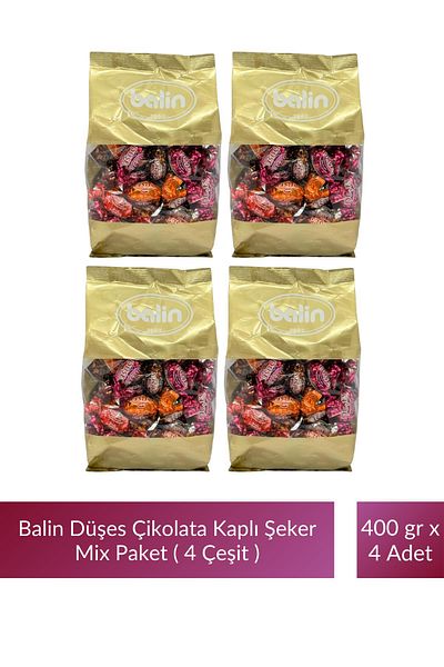 Kahve Dünyası Balin Düşes Chocolate Covered Mix Candy (4 Types) 400 Gr X 4 Pieces