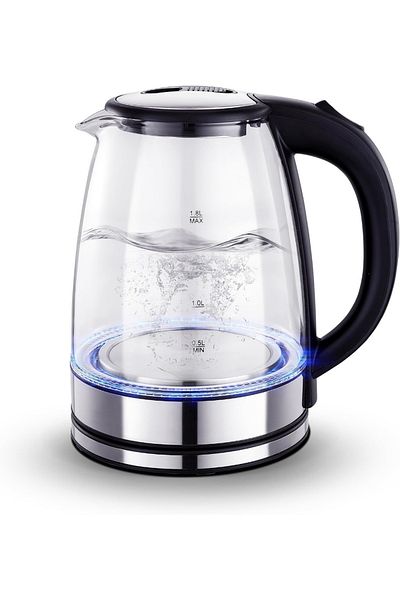 COOYA 1.8 L Glass Electric Kettle with LED Indicator, Boil Dry Protection and Auto shut off ,1500W