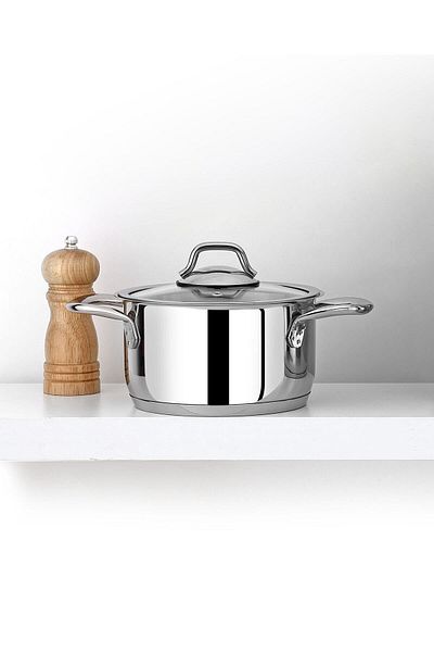 Bonera Omega 22cm Single Deep Stainless Steel Pot