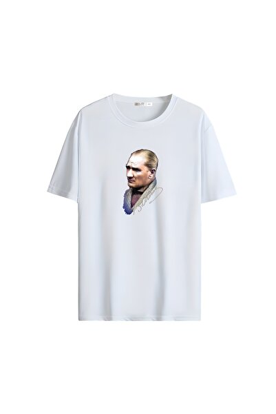 Gölge Store Crveno-bela majica sa zastavom i Ataturkom, velika unisex majica ...