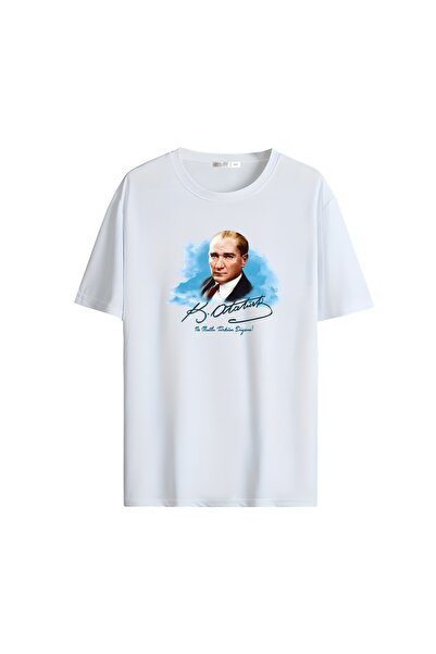 Gölge Store Crveno-bela majica sa zastavom i Ataturkom, velika unisex majica ...