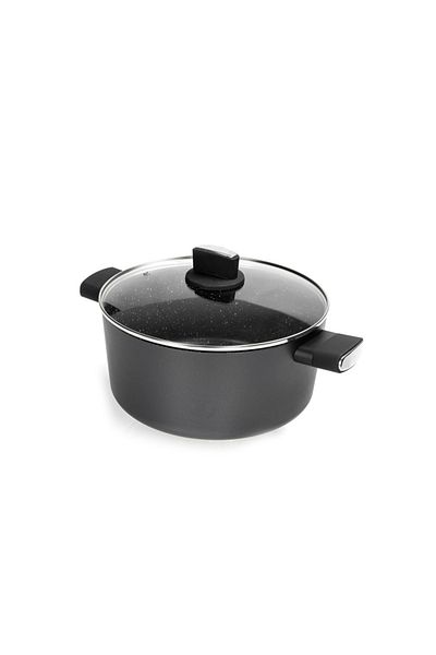 Zilan Zilan ZLN0850 Black saucepan with marble coating, 5 layers, 26 cm, soft-touch handles, 5.7 L