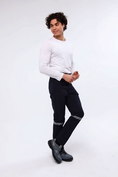 Çamdalı İş Elbiseleri Work Trousers 16/12 Cotton Gabardine Navy Blue Work Trousers 5 Pockets Reflective