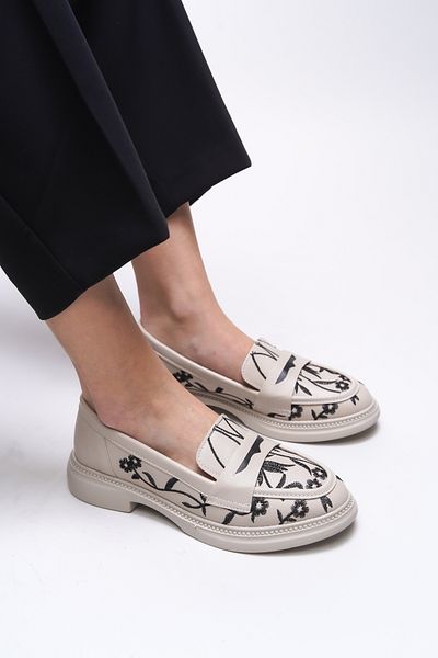 Riccon Beige Safthaela Women's Loafer 0012452