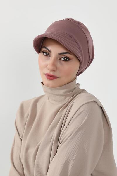 Aisha's Design Combed Cotton Hat with Visor, B-73, Dusty Rose