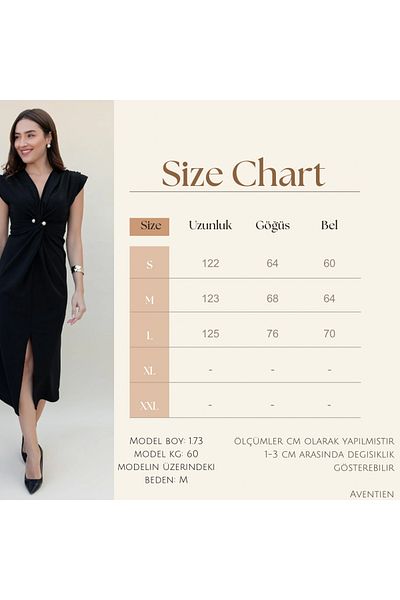 Aventien Rochie midi neagră căptușită cu perle