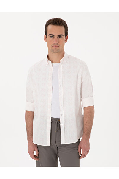 Pierre Cardin Pomegranate Flower Printed Regular Fit Long Sleeve Shirt 503045...