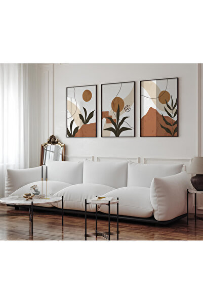 ARTCASTLE Set de 3 tablouri cu ramă din lemn Soil