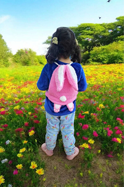 Mellito Toyzz Sevimli Pembe Peluş Tavşan Kulak Çocuk Sırt Çantası & Hediyelik...