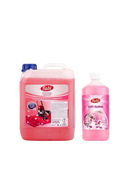 FABI Carpet cleaning product package, Fabi (Injection-extraction carpet detergent 5L & Oxy Action 1L)