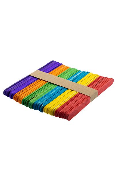 Generic Resin art set of 50 colorful bamboo wood craft sticks 11.5cm