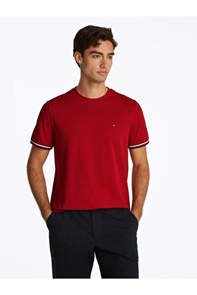 Tommy Hilfiger Men's Global Stripe Cuff Tee T-Shirt