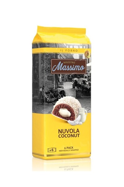 Maestro Massimo Nuvola Coconut (HİNDİSTAN CEVİZLİ KEK) 45 Gr. 6 Adet (1 KUTU)