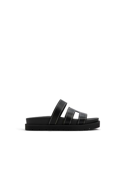 Call it Spring Black Casablancaaa Flat Sandals For Women