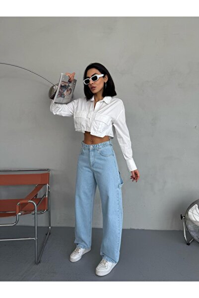 Zeo Basic Nastavitelné balonové kalhoty CARPANTER FRESH BLUE JEAN