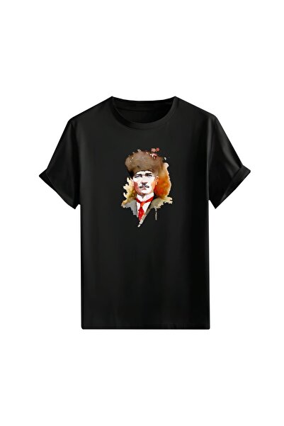 Gölge Store Crveno-bela majica sa zastavom i Ataturkom, velika unisex majica ...