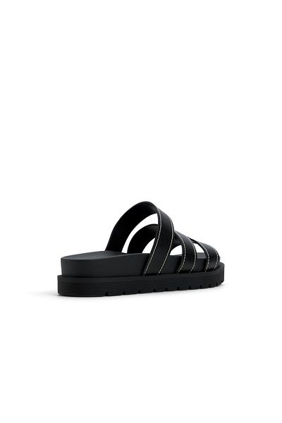 Call it Spring Black Casablancaaa Flat Sandals For Women