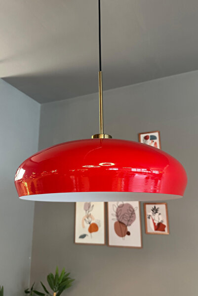 Bamyum Estrela Kırmızı Tekli Avize İnce Eskitme Başlık Iç Mekan Aydınlatma Dekoratif Mutfak Cafe Salon