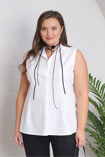 Büyük Moda Sleeveless Poplin Shirt