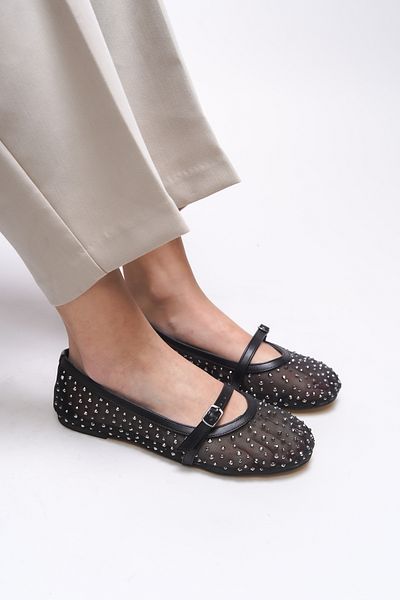 Riccon Balerini pentru femei Eldairet 0012720   - Negru