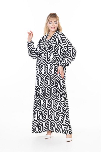 mervemoda Women's Long Sleeve Plus Size Woven Summer Long Sleeve Dress