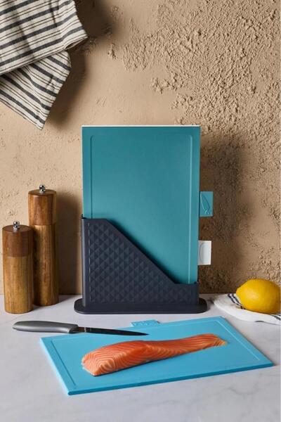 HOMENIVA طقم لوح تقطيع مكون من 4 قطع من Forest - تصميم مختلف الألوان للخضروات واللحوم والخبز