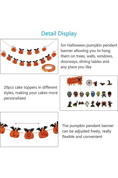HAKOTOM Hakotom garland set and 20 cake decorations, cardboard, multicolor
